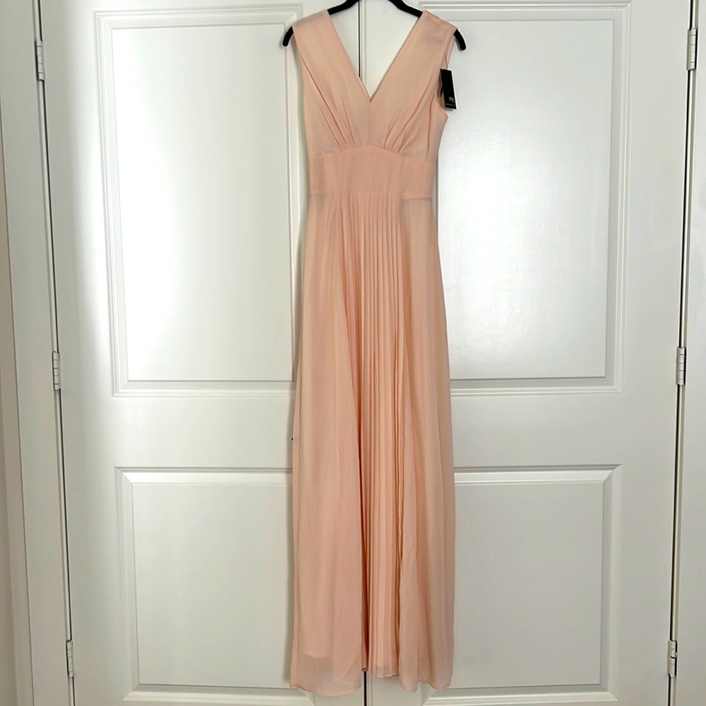 ASOS sleeveless nude pink maxi bridesmaid dress size 2